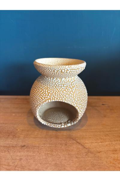 Ceramic Oil Burner - White Spotted (OB-LW-D)